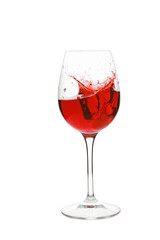 Pouring red wine in glass