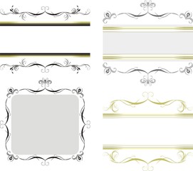 Four decorative floral borders. Vector