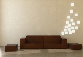 cubic brown sofa