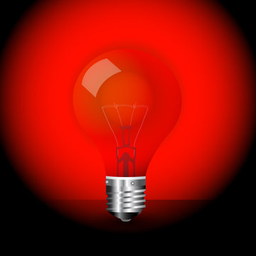 red erotic light bulb vector