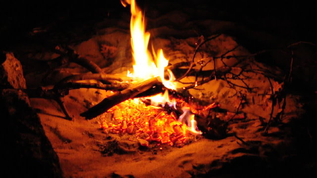 Burning camp fire