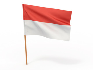 flag of Indonesia. 3d