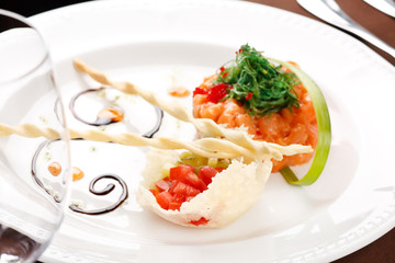 appetizer with salmon