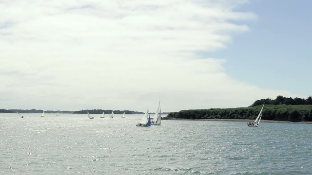 Voiliers longeant la c&ocirc;te