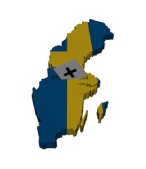 Obraz premium Sweden election map with ballot paper illustration