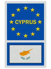 EU signs series - Cyprus, photo realistic, isolated on white