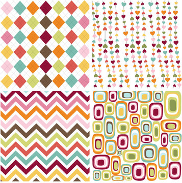 colorful seamless patterns with fabric texture
