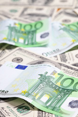 Euro and dollar