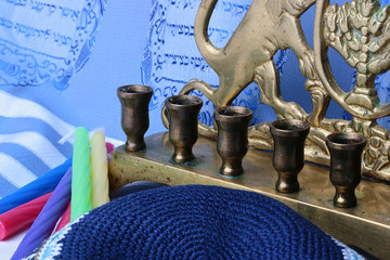 Menorah and candles