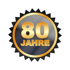 Button - Jubiläum, Garantie, Jahreszahl 80