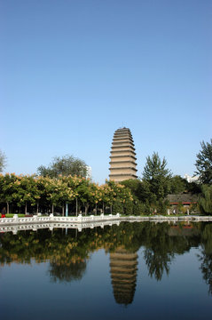 small wild goose pagoda xian china