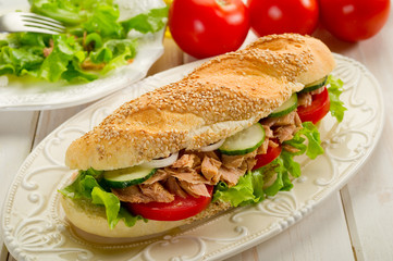 sandwich with tuna & vegetables-panino al tonno