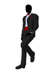 Wedding Groom in a Tuxedo Silhouette