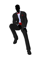 Wedding Groom in a Tuxedo Silhouette