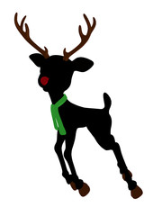 Rudolph The Red Nosed Reindeer Silhouette Illustration