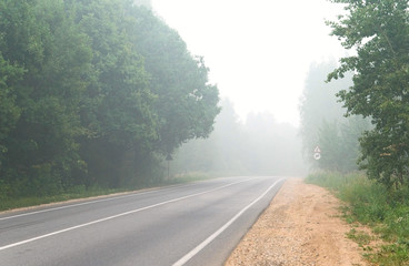 fog on the road