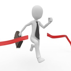 3d man business with finish line