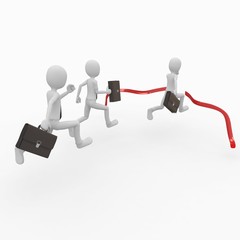3d man business with finish line