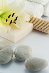 Soap with stones and towel