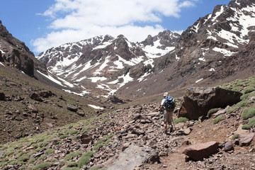 Naklejka premium Randonneur dans le Toubkal