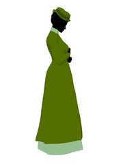 African American Victorian Woman Illustration Silhouette