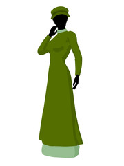 African American Victorian Woman Illustration Silhouette