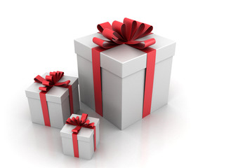 White gift boxes