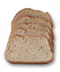 Bread sliced isolated on a white