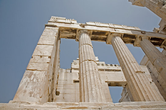 Pilalrs of the Propylaea on the Acropolis in Athens