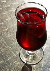 A glass of sangria