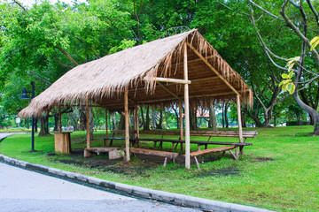 Fototapeta na wymiar Thai hut from side