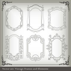 Obraz premium Vintage elements for frame or book cover, card vector