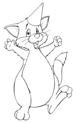 Katze, Kater, Feier, Fest, Party, Partyhut, Geburtstag