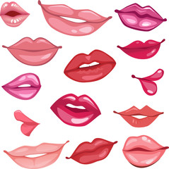 set of vector lips