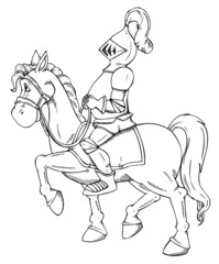 Fototapeta premium Ritter, Reiter, Pferd, Mittelalter, Söldner, Rüstung