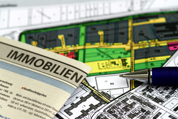 Immobilienanzeige mit Bauplan VI