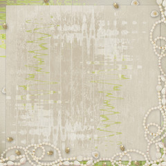 Festive invitation or greeting with necklace and beads