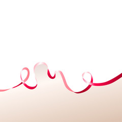 The red ribbon background