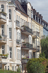 Hausfassade in Kiel, Deutschland