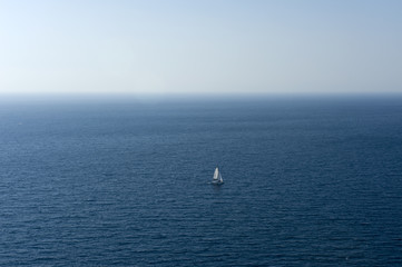 a sailing boat in the aegean sea