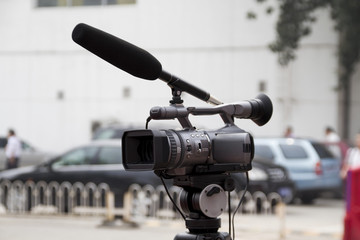 close up of video camera