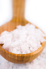 bath salt on a wooden spoon