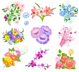 set a bouquet of flowers