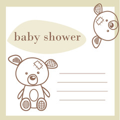 Baby shower announcement card, vector illustration