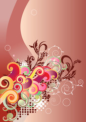 Abstract modern swirl and floral background