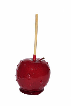Apfel mit roter Zuckerglasur