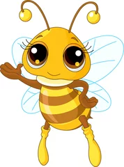Muurstickers Cute Bee Showing © Anna Velichkovsky