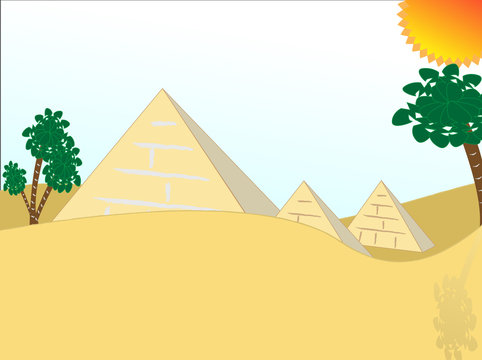 cartoon illustration egypt pyramids