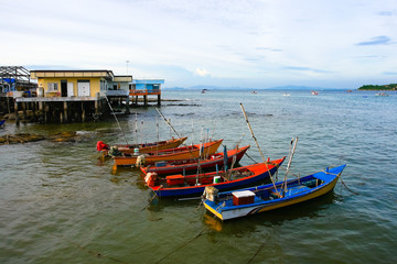 Fototapeta na wymiar Fisherman boats ,at Ko Lan Thailand
