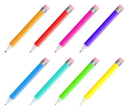 Vector illustration of color pencils